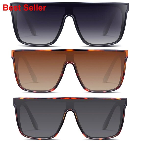 Vintage Oversized Square Sunglasses UV Protection Large Frame Shades main image 5